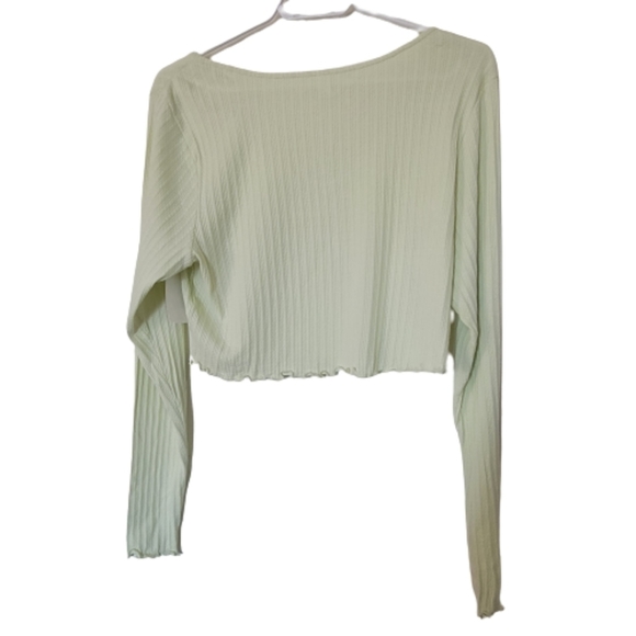 BP Light Green Ribbed Crop Top - Picture 3 of 5